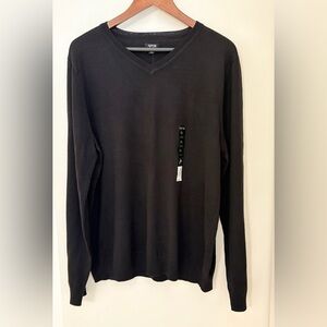 NWT**Apt. 9 Men's Black V-Neck Sweater Woolblend Sz: XL